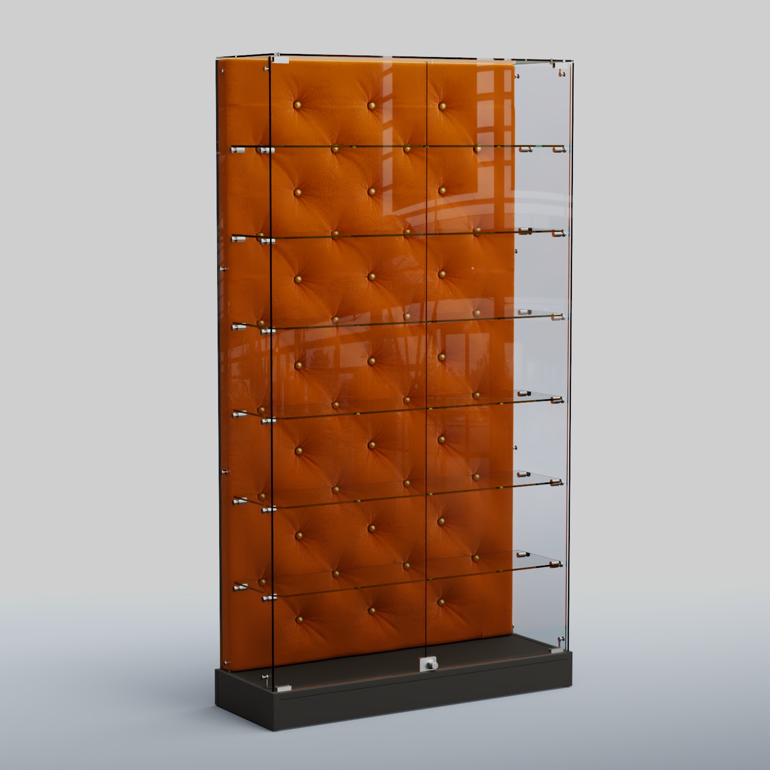 Низкая стеклянная витрина КАПИТОНЕ №9-ХП Черный + 08 Mustard