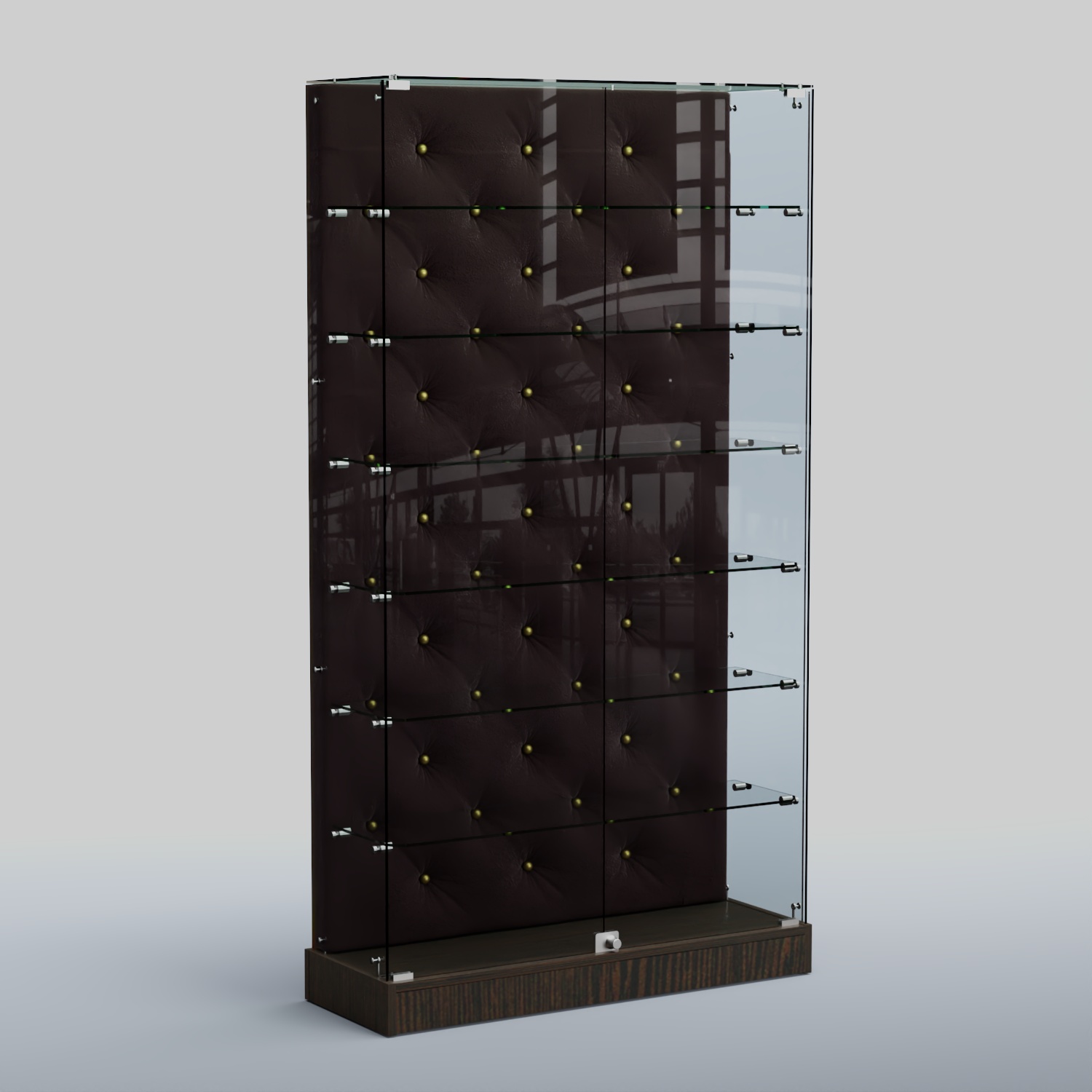 Низкая стеклянная витрина КАПИТОНЕ №9-ХП Дуб Венге + 17 Elephant