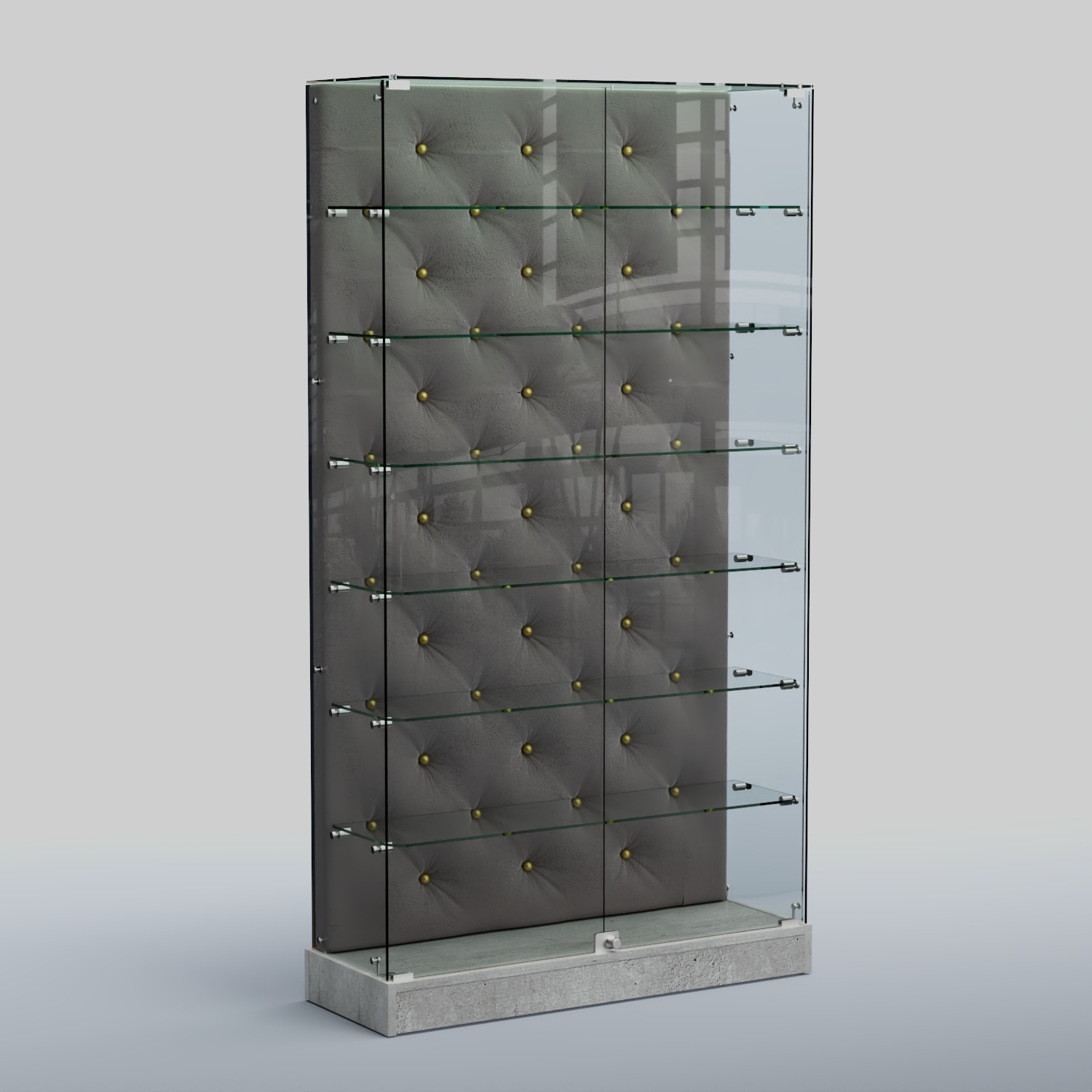 Низкая стеклянная витрина КАПИТОНЕ №9-ХП Метрополитан Грей+15 Silver