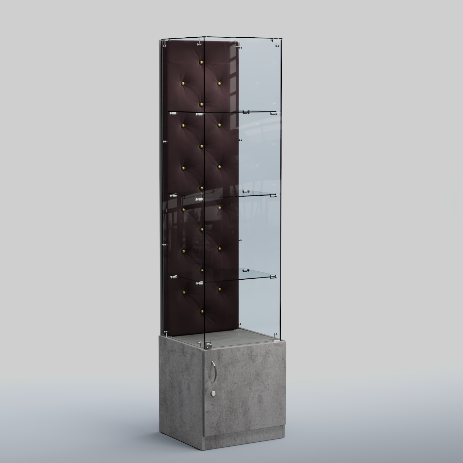 Высокая стеклянная витрина КАПИТОНЕ №6 Бетон Чикаго + 17 Elephant