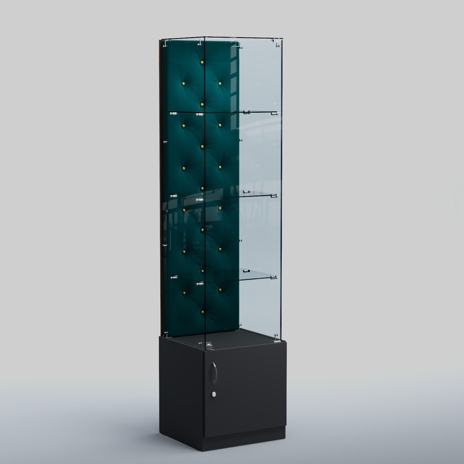 Высокая стеклянная витрина КАПИТОНЕ №6 Антрацит + 12 Az