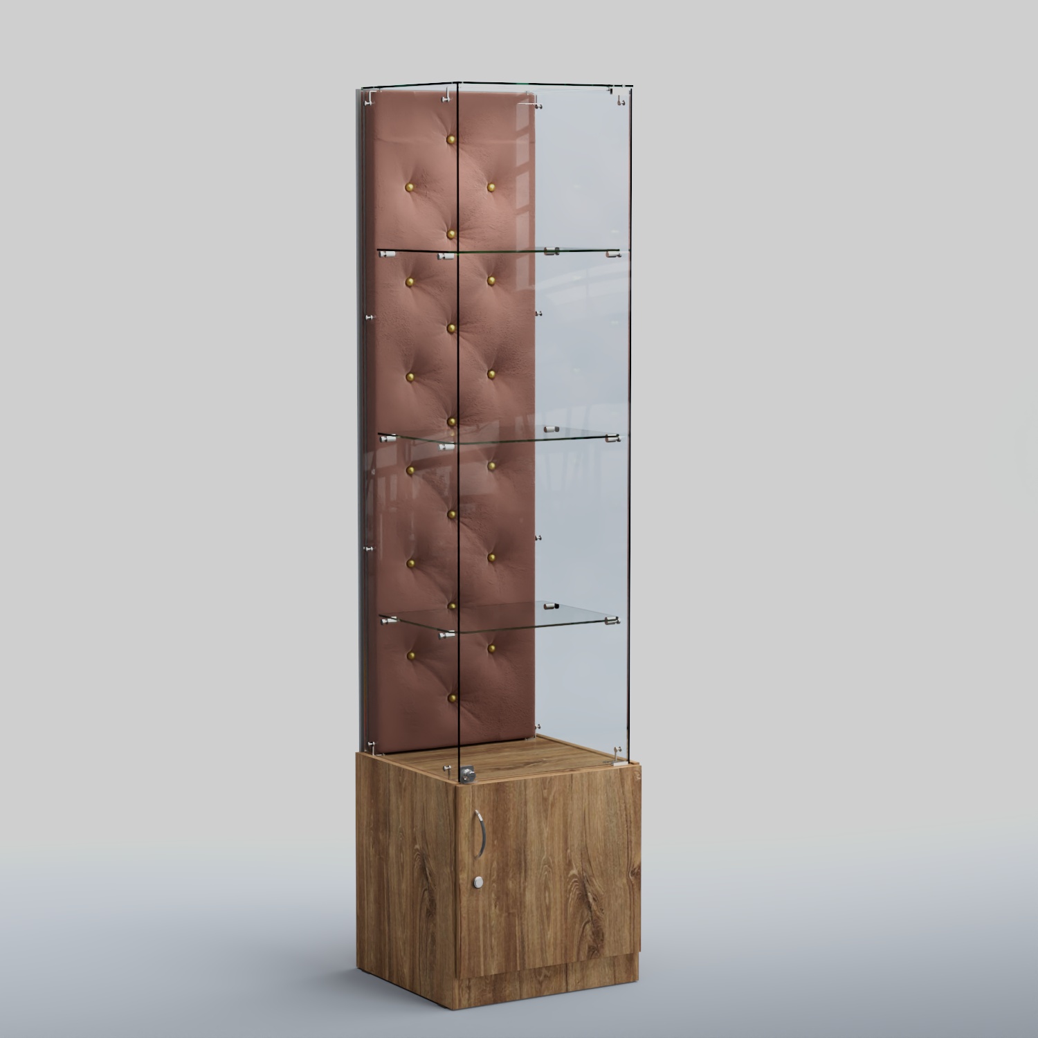 Высокая стеклянная витрина КАПИТОНЕ №6 Дуб канзас+03 M