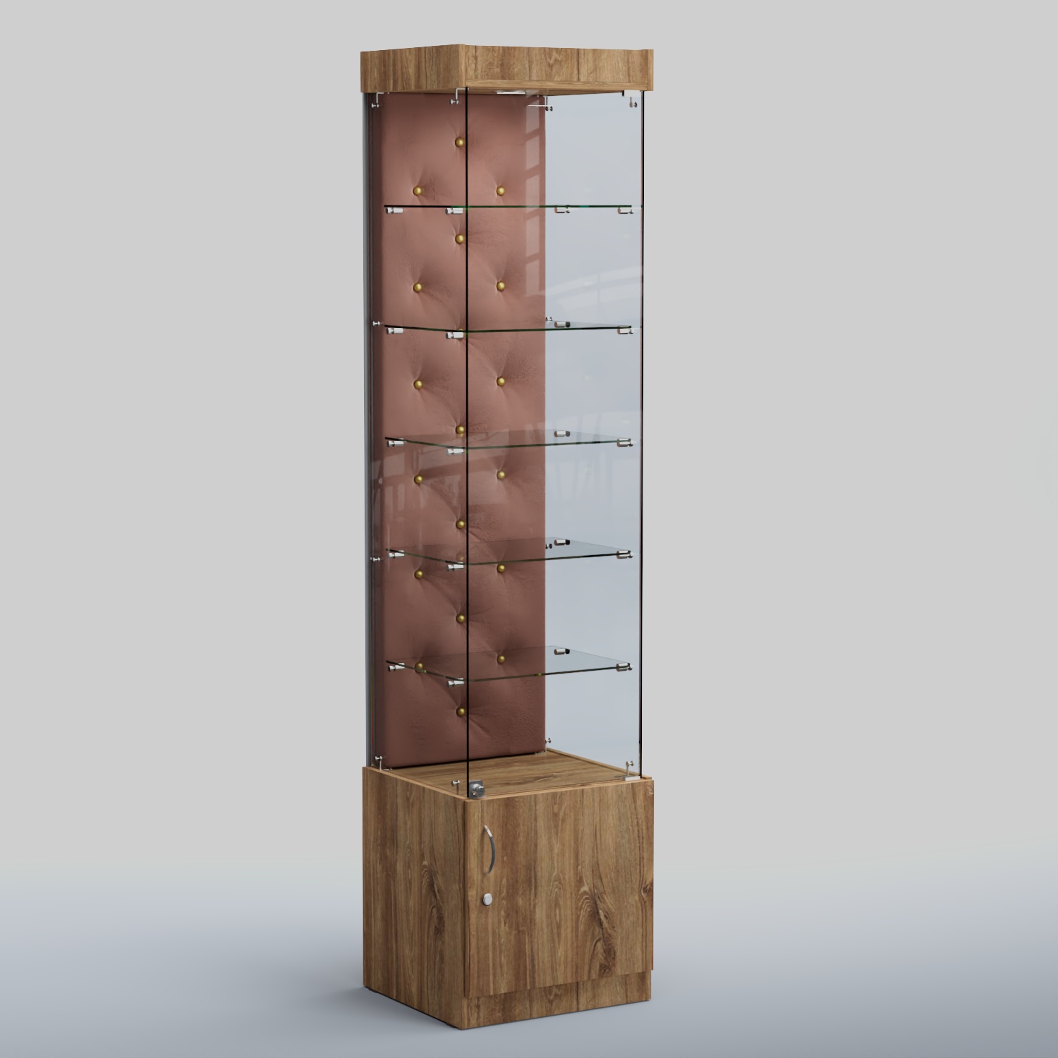 Высокая стеклянная витрина КАПИТОНЕ №502 Дуб канзас+03 M