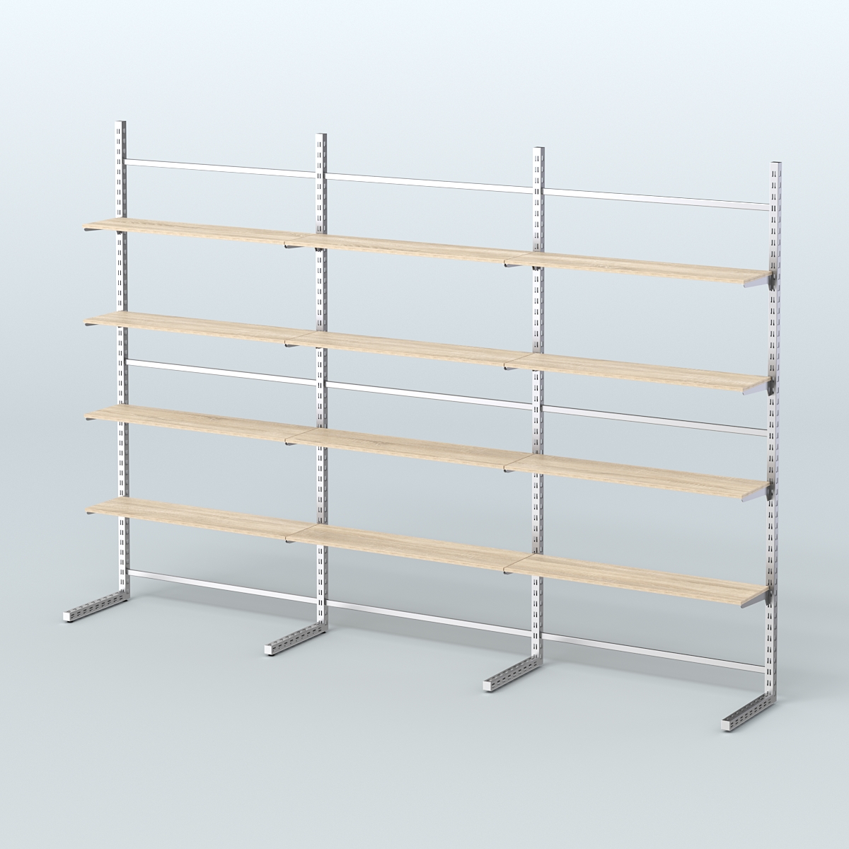 Системы ЭЛЕГАНТ пристенные с полками из ДСП №7 (3600мм) Дуб Сонома