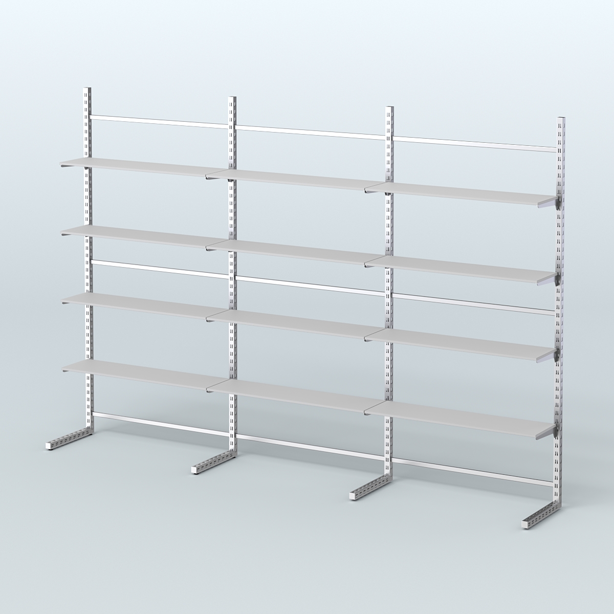 Системы ЭЛЕГАНТ пристенные с полками из ДСП №7 (3600мм) Серый