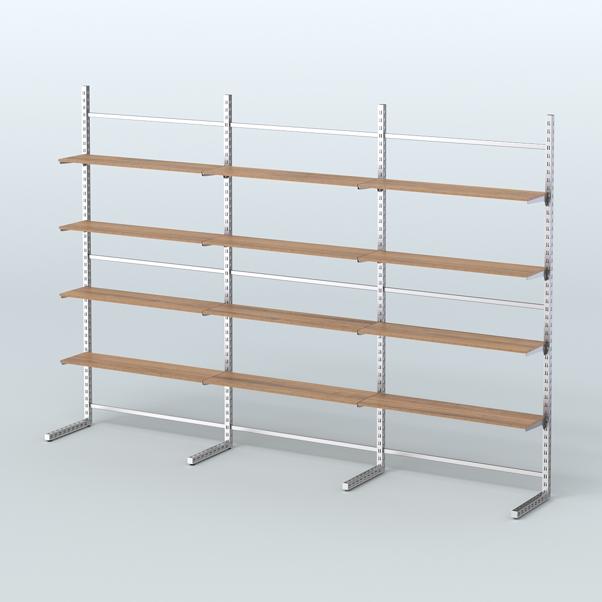 Системы ЭЛЕГАНТ пристенные с полками из ДСП №7 (3600мм) Орех