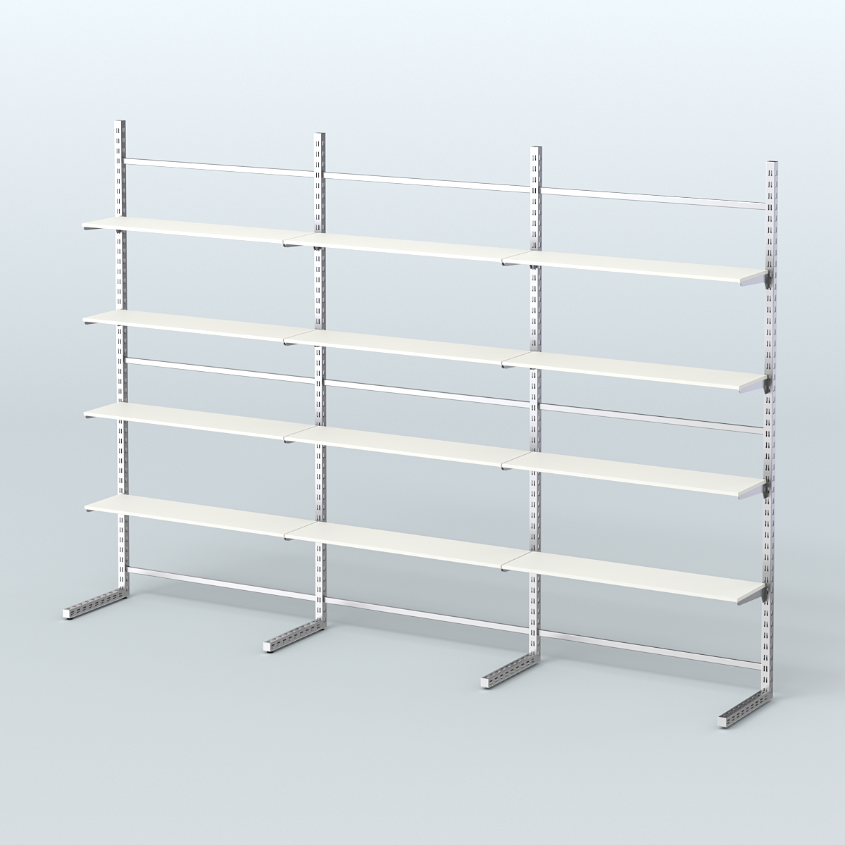 Системы ЭЛЕГАНТ пристенные с полками из ДСП №7 (3600мм) Белый