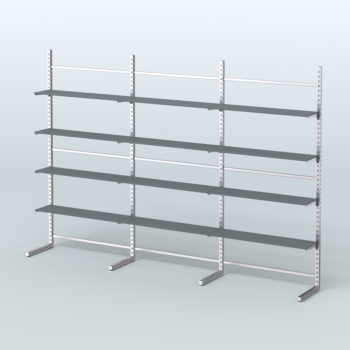 Системы ЭЛЕГАНТ пристенные с полками из ДСП №7 (3600мм) Темно-Серый