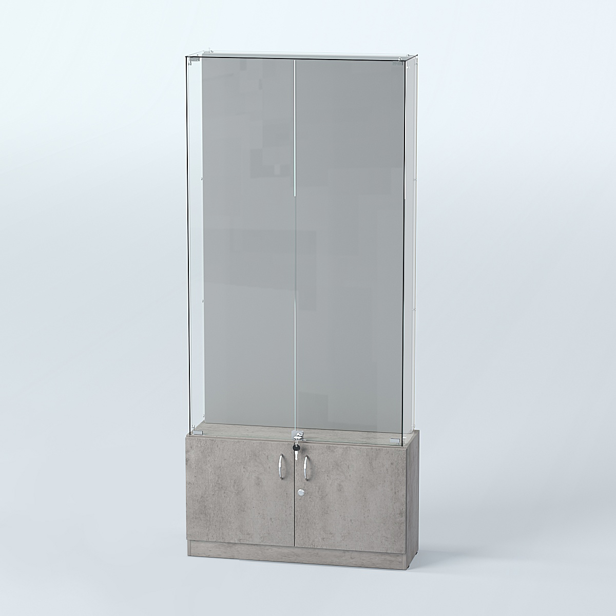 Витрина для медалей ИС-33-А (задняя стенка бархат) Бетон Чикаго светло-серый F186 ST9