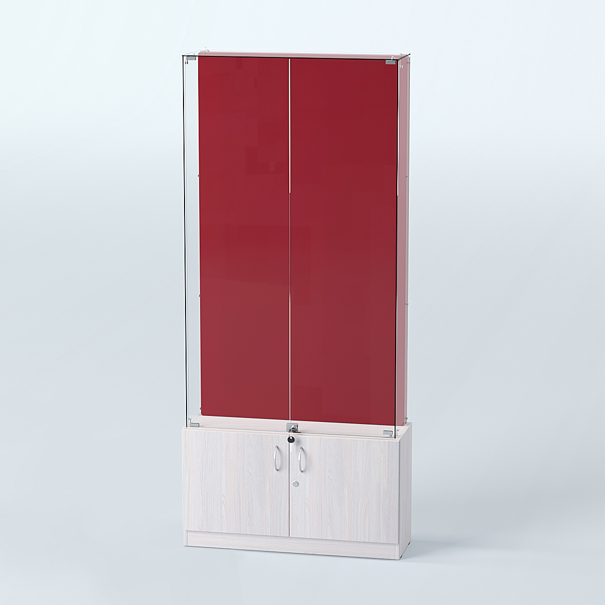 Витрина для медалей ИС-33-А (задняя стенка бархат) Ясень Анкор светлый