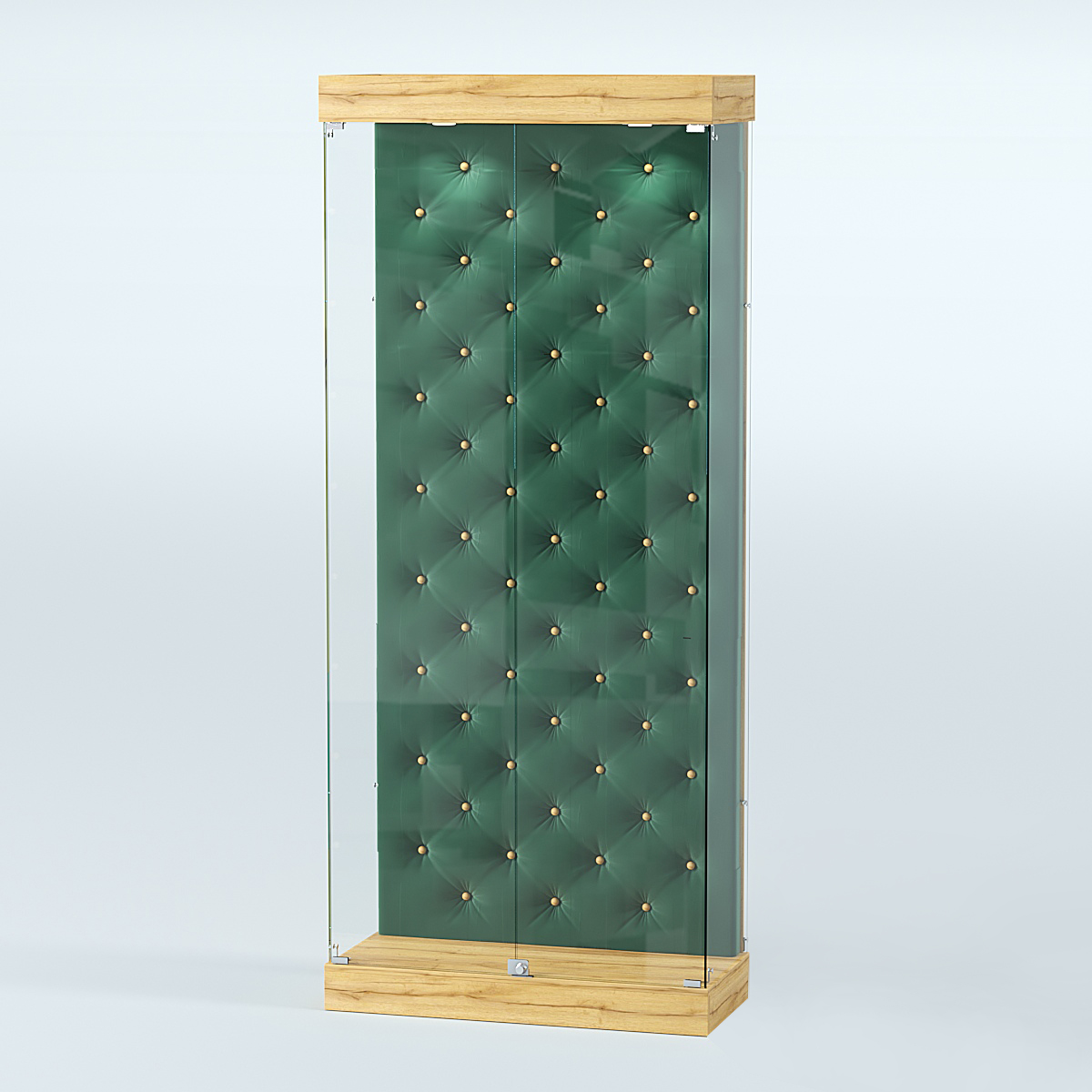 Витрина под знамя №1Б-900 (задняя стенка бархат каретка) Дуб Золотистый