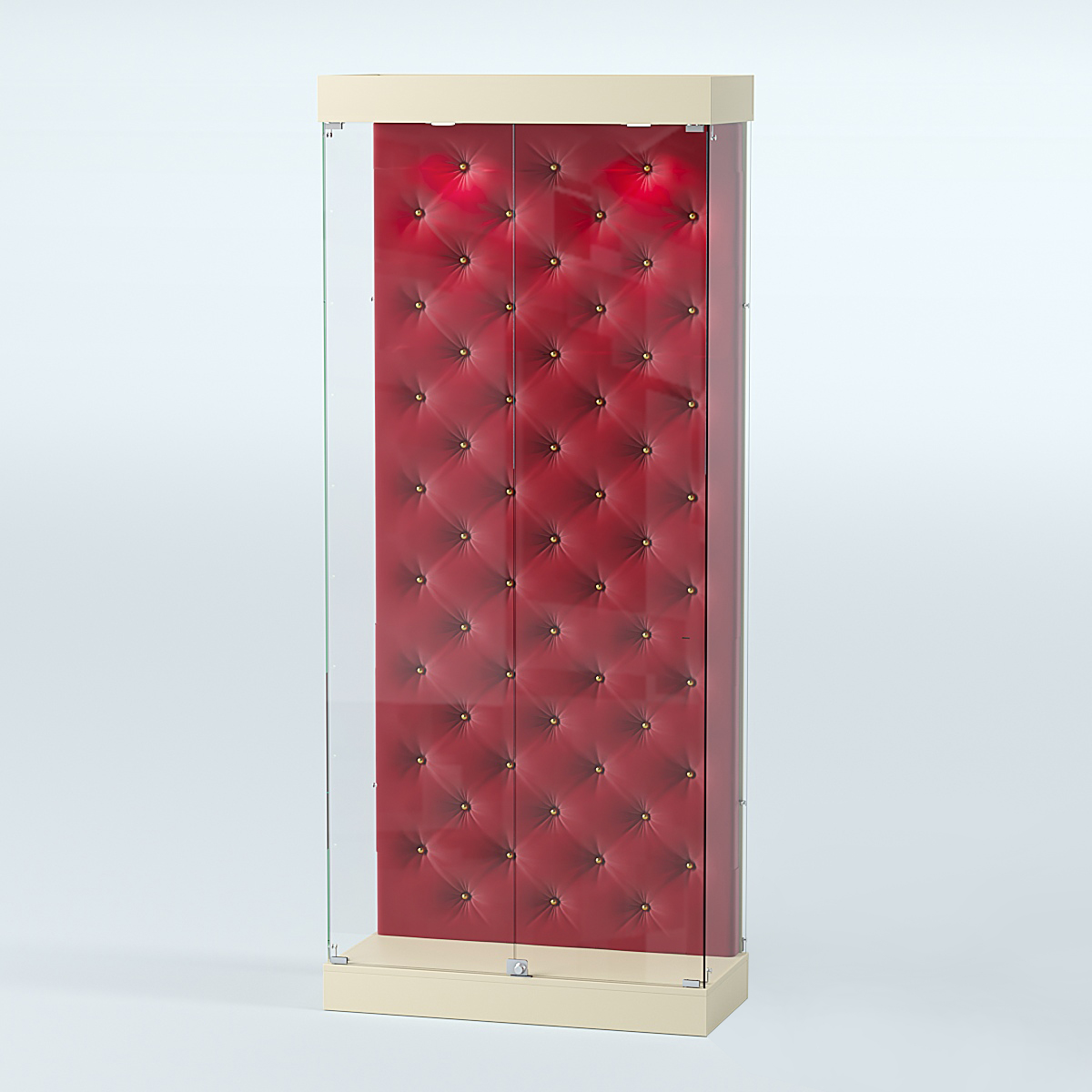 Витрина под знамя №1Б-900 (задняя стенка бархат каретка) Крем Вайс