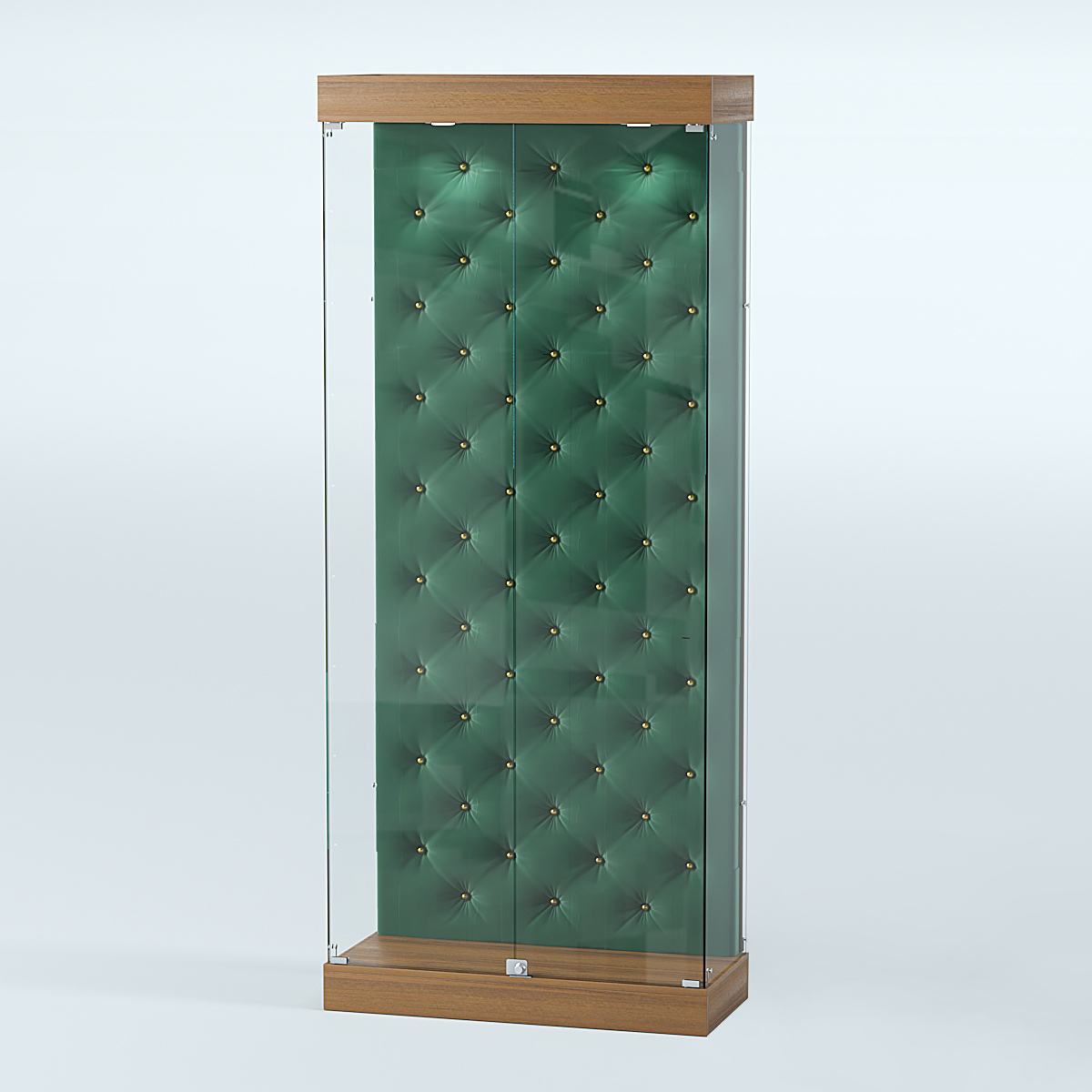 Витрина под знамя №1Б-900 (задняя стенка бархат каретка) Орех