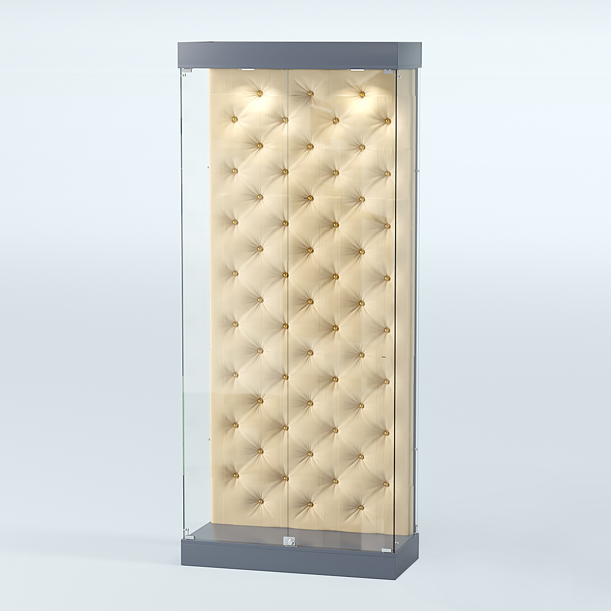 Витрина под знамя №1Б-900 (задняя стенка бархат каретка) Темно-Серый