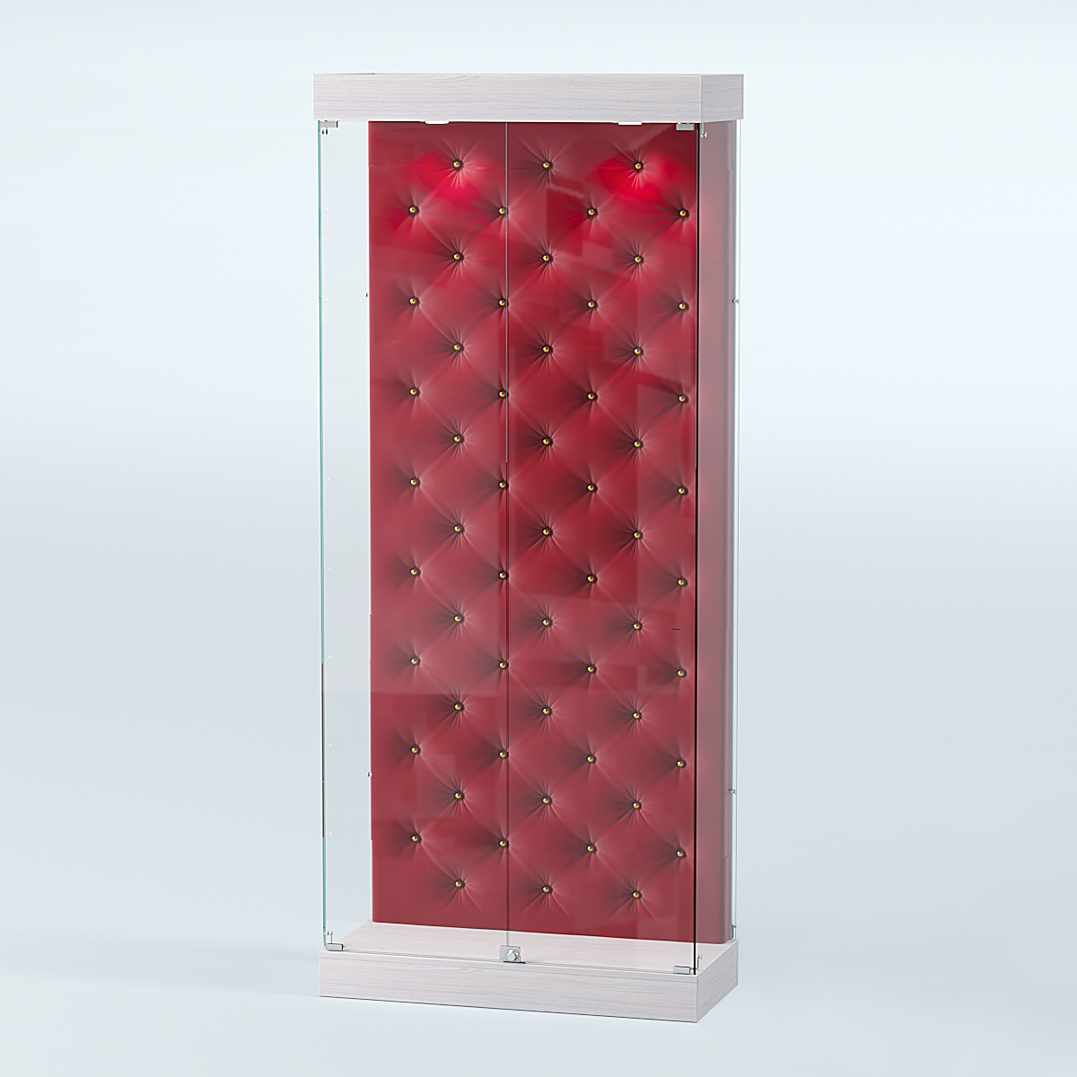 Витрина под знамя №1Б-900 (задняя стенка бархат каретка) Ясень Анкор светлый