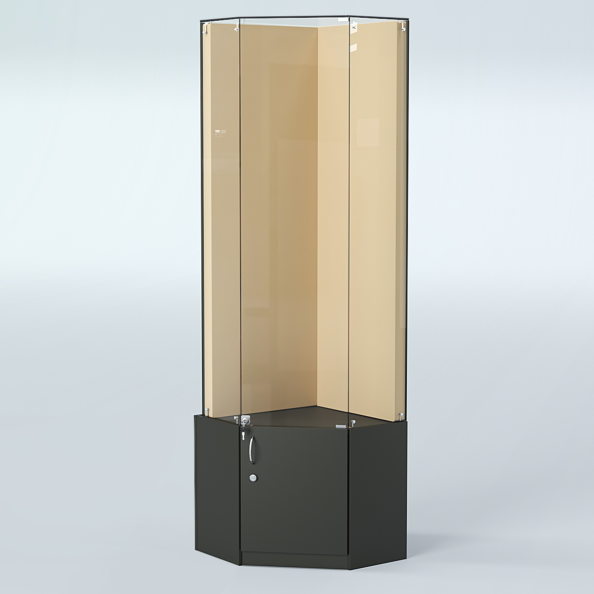 Угловая витрина для медалей ИС-333-А (задняя стенка бархат) Черный