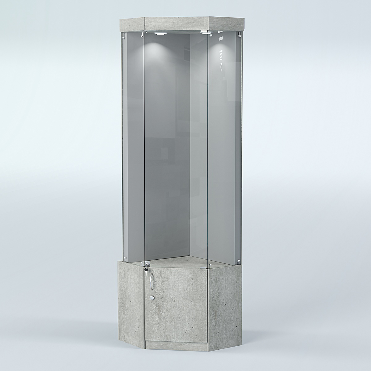 Угловая витрина для медалей ИС-331-А (задняя стенка бархат) Метрополитан Грей