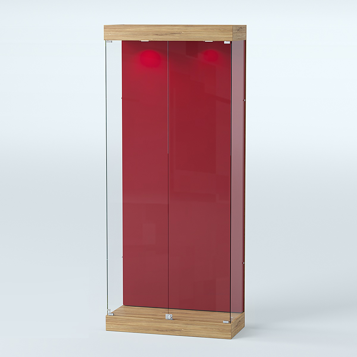 Витрина под знамя №1А-900 (задняя стенка бархат) Дуб Канзас коричневый