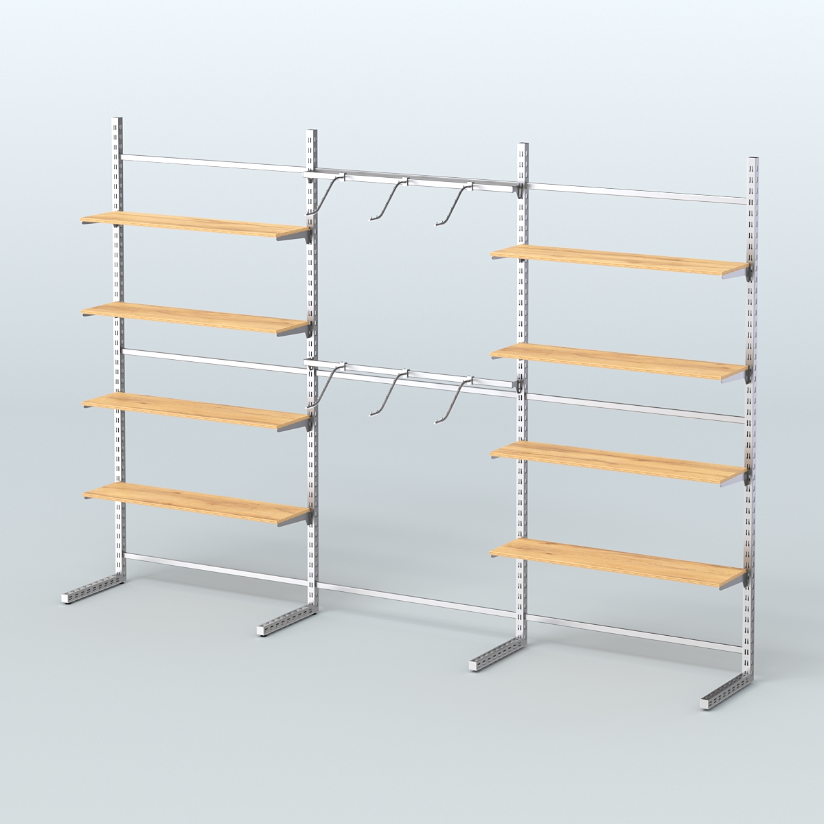 Системы ЭЛЕГАНТ пристенные с металлическими держателями для полок №9 (3600мм) Дуб Золотистый