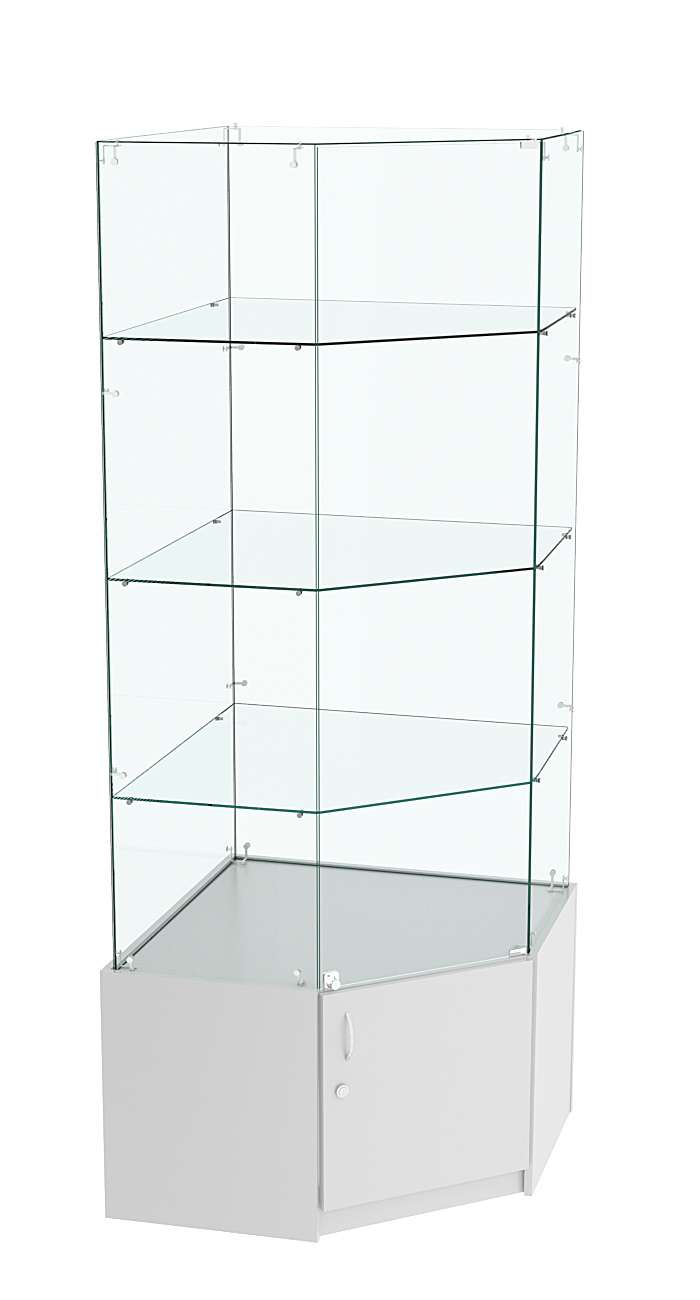 Витрина "Истра" угловая №15 (задние стенки - стекло) Серый