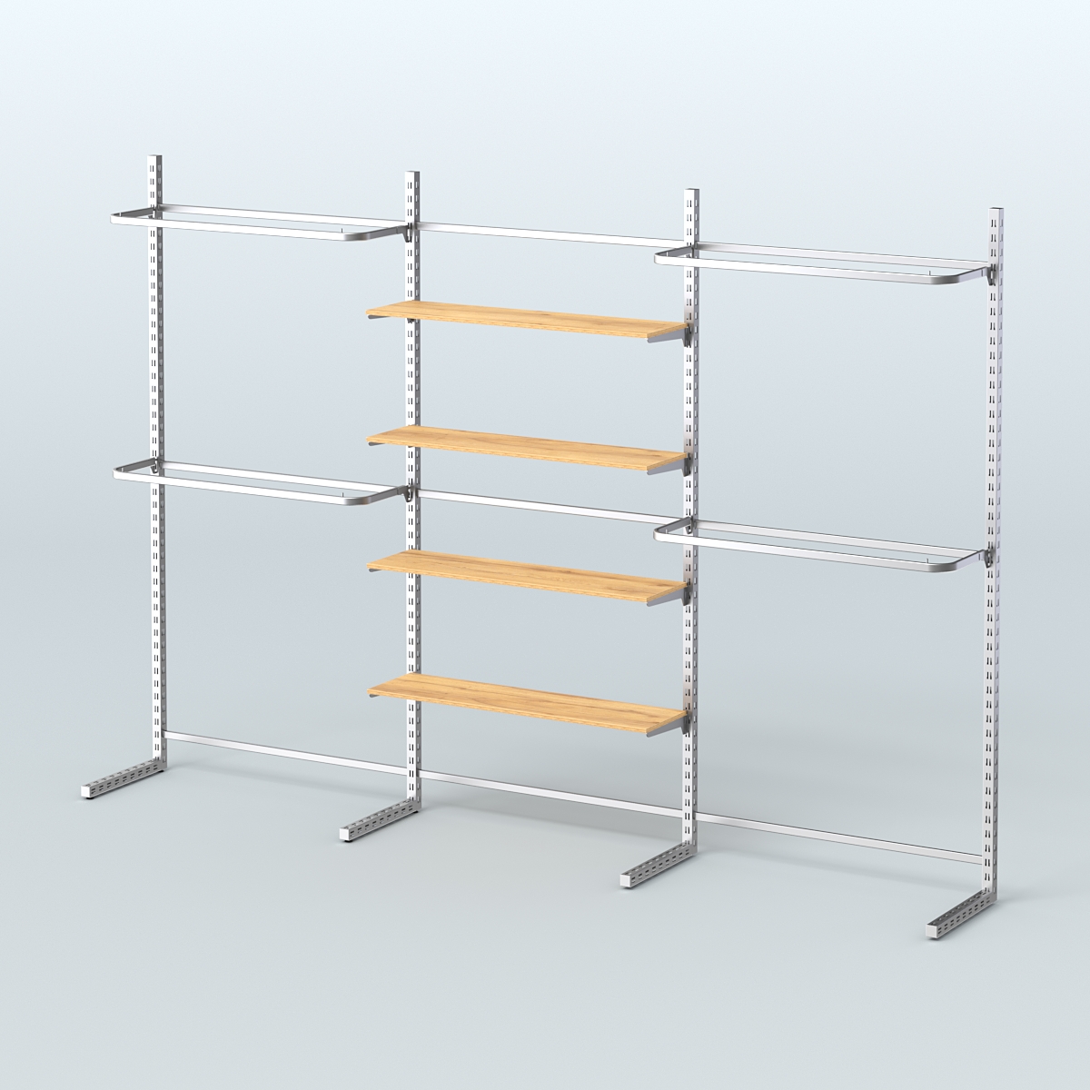 Системы ЭЛЕГАНТ пристенные без ДСП с П-образными поручнями №11 (3600мм) Дуб Золотистый