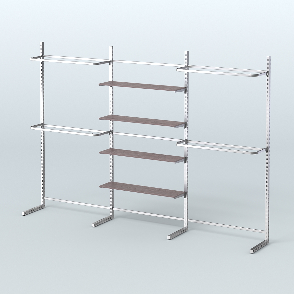 Системы ЭЛЕГАНТ пристенные без ДСП с П-образными поручнями №11 (3600мм) Ясень Анкор темный