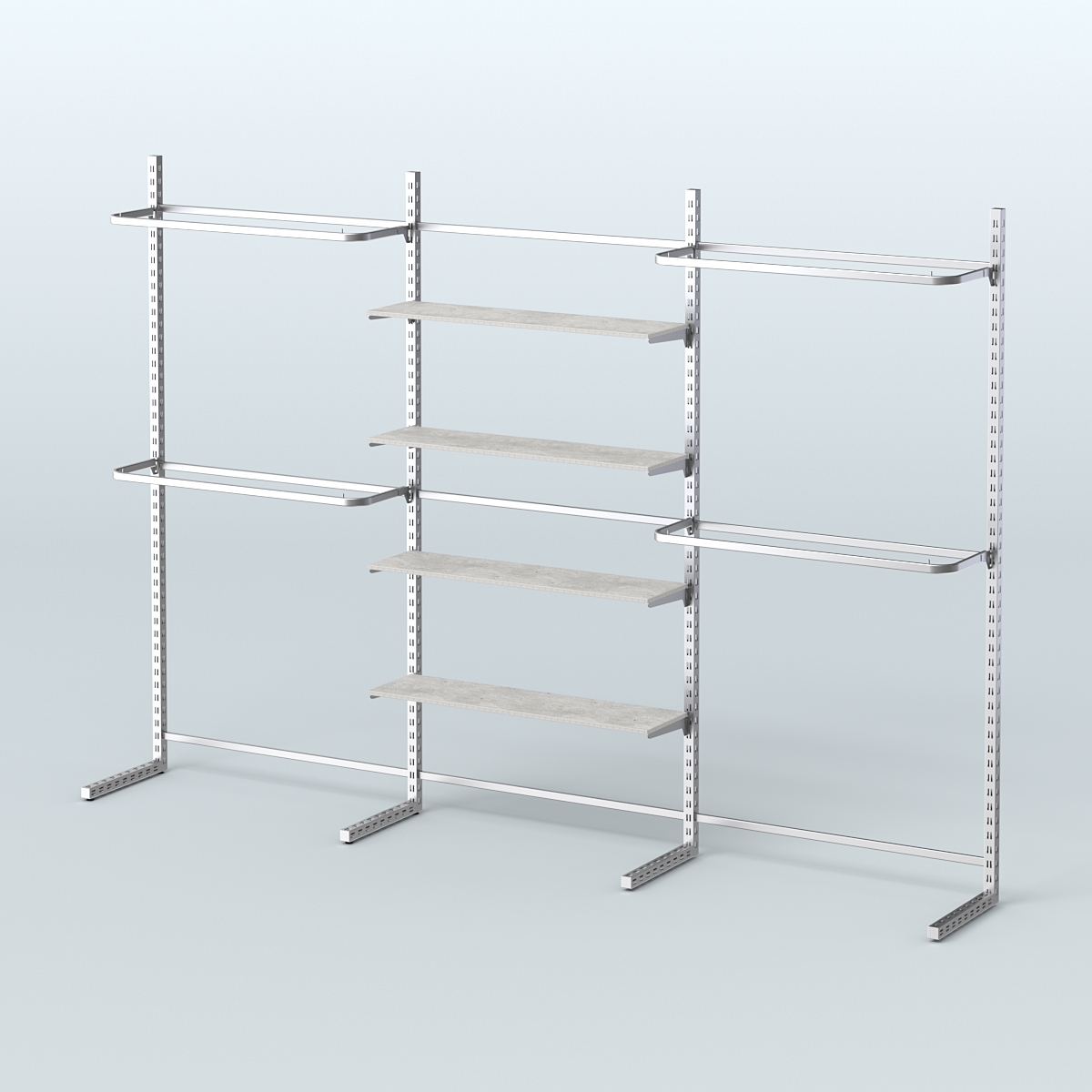 Системы ЭЛЕГАНТ пристенные без ДСП с П-образными поручнями №11 (3600мм) Метрополитан Грей