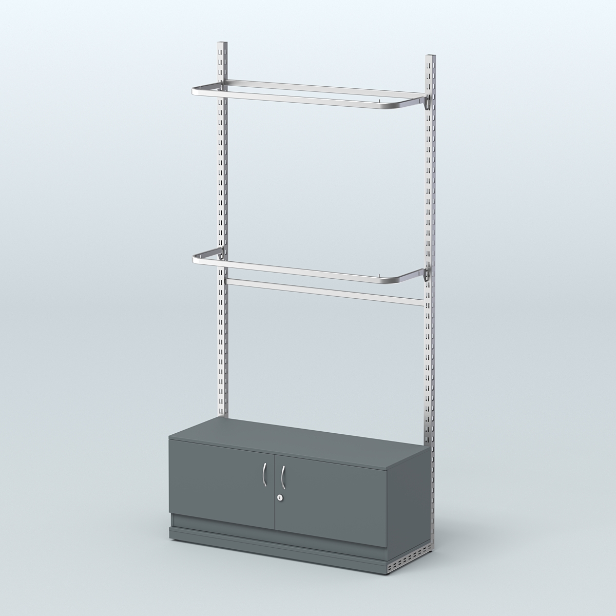 Система ЭЛЕГАНТ №2 без ДСП с тумбой T21 (1200 мм) Темно-Серый