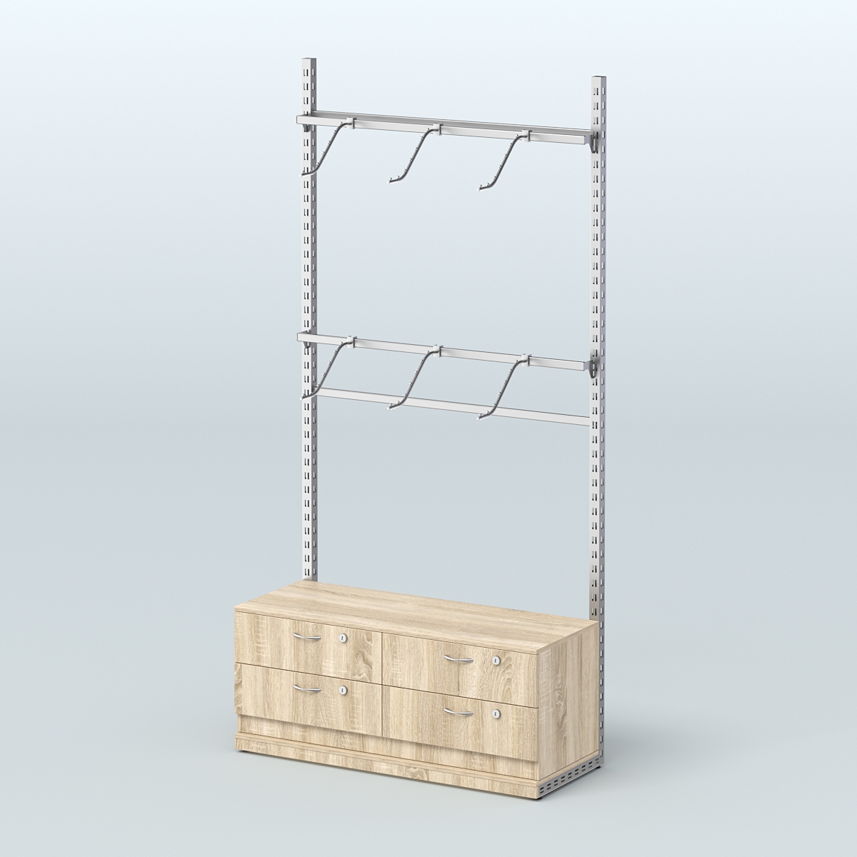 Система ЭЛЕГАНТ №3 без ДСП с тумбой T14 (1200 мм) Дуб сонома