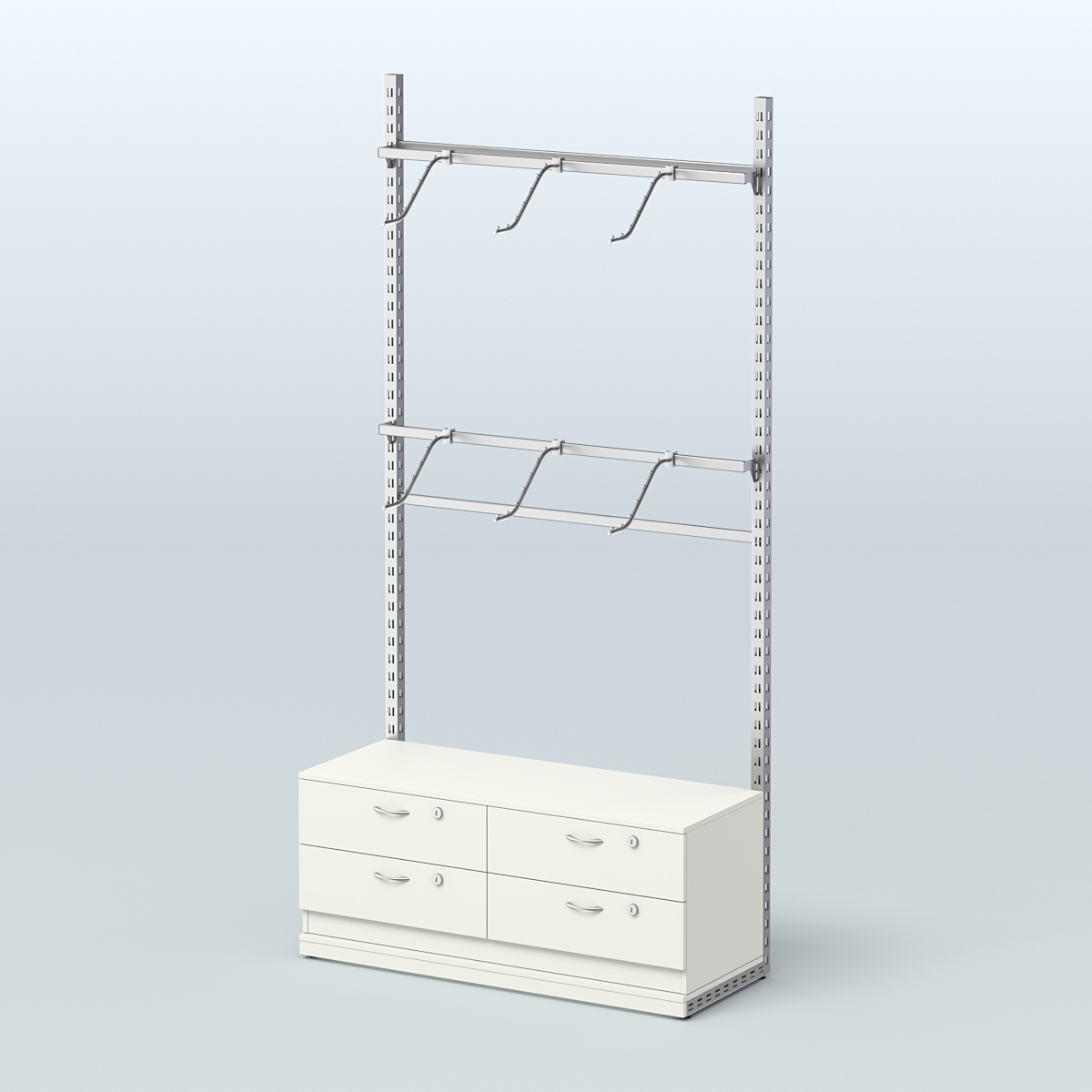 Система ЭЛЕГАНТ №3 без ДСП с тумбой T14 (1200 мм) Белый