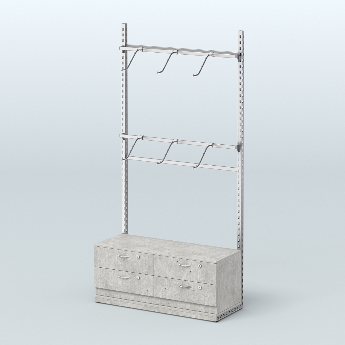 Система ЭЛЕГАНТ №3 без ДСП с тумбой T14 (1200 мм) Метрополитан Грей