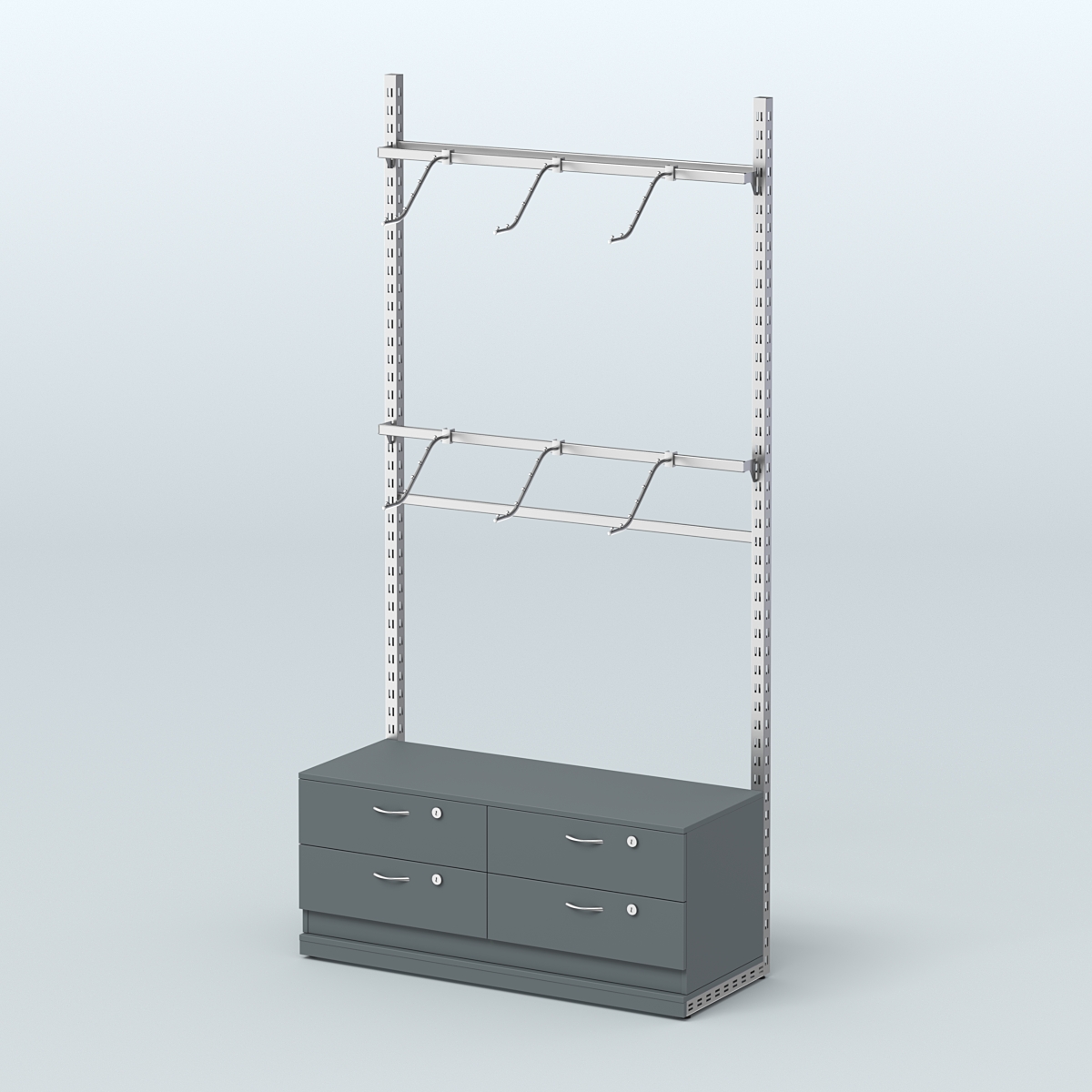 Система ЭЛЕГАНТ №3 без ДСП с тумбой T14 (1200 мм) Темно-Серый