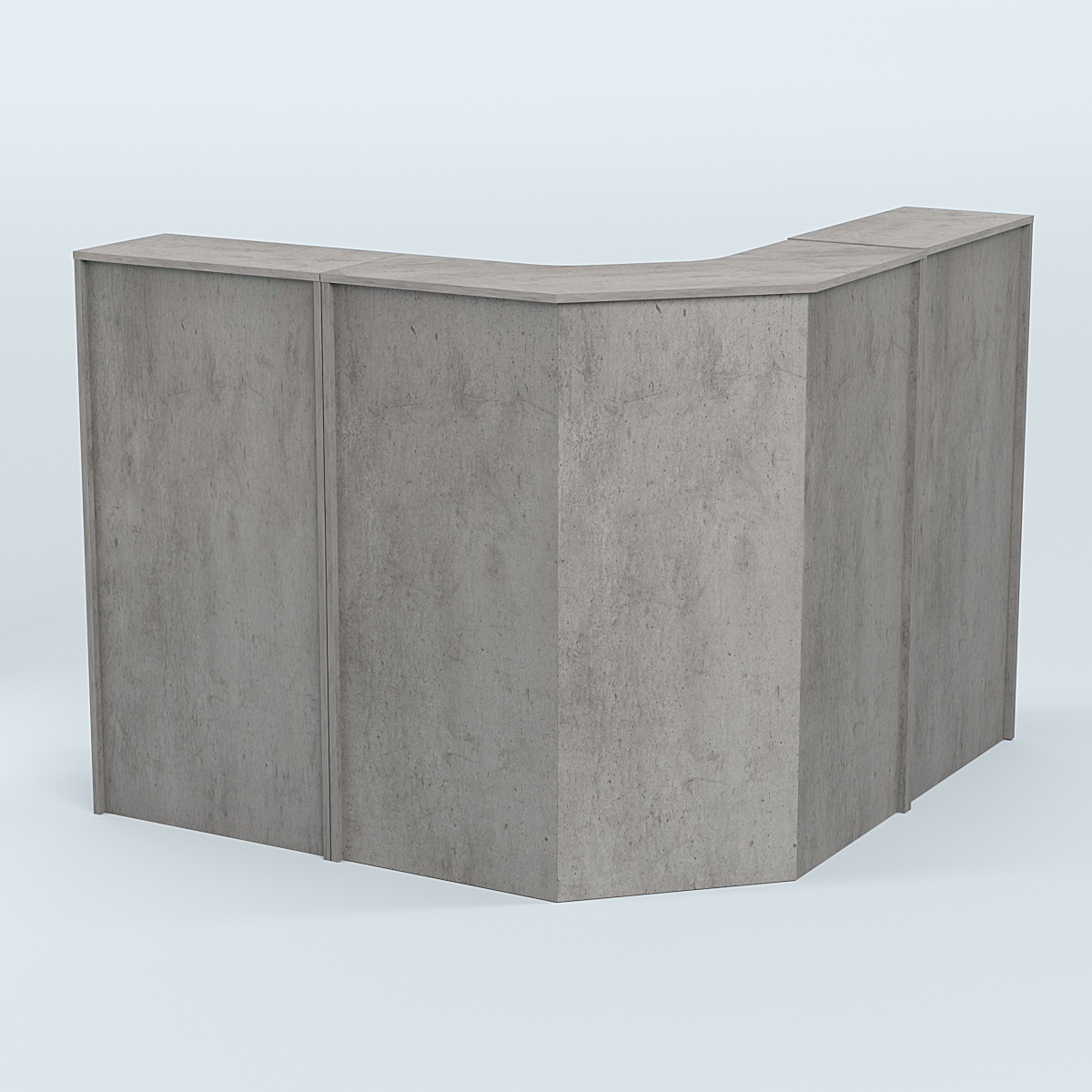 Ресепшен Г-образный серии ПРАЙМ №4 Бетон Чикаго светло-серый F186 ST9