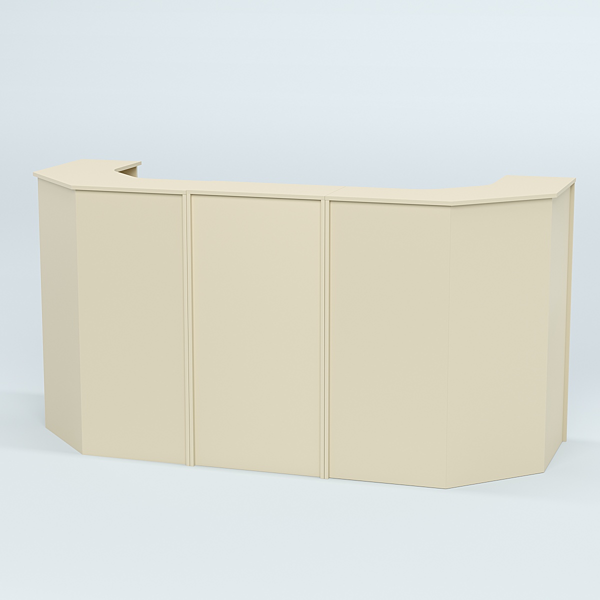 Ресепшен серии ПРАЙМ №6 со скошенными углами Крем Вайс