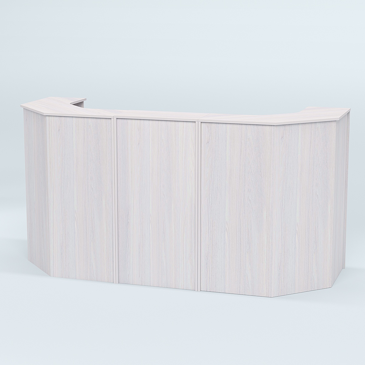 Ресепшен серии ПРАЙМ №6 со скошенными углами Ясень Анкор светлый