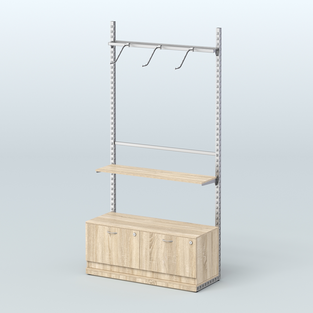 Система ЭЛЕГАНТ №4 без ДСП с тумбой T15 (1200 мм) Дуб сонома