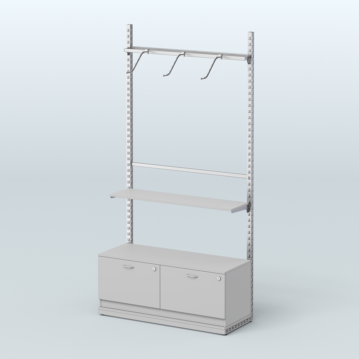 Система ЭЛЕГАНТ №4 без ДСП с тумбой T15 (1200 мм) Серый