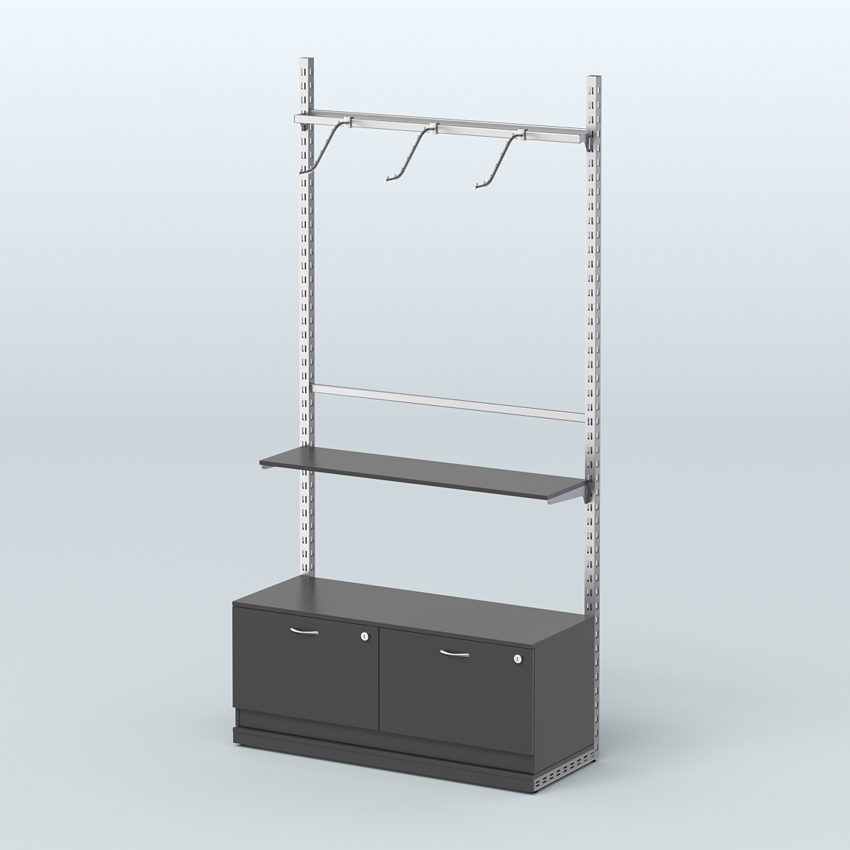 Система ЭЛЕГАНТ №4 без ДСП с тумбой T15 (1200 мм) Черный