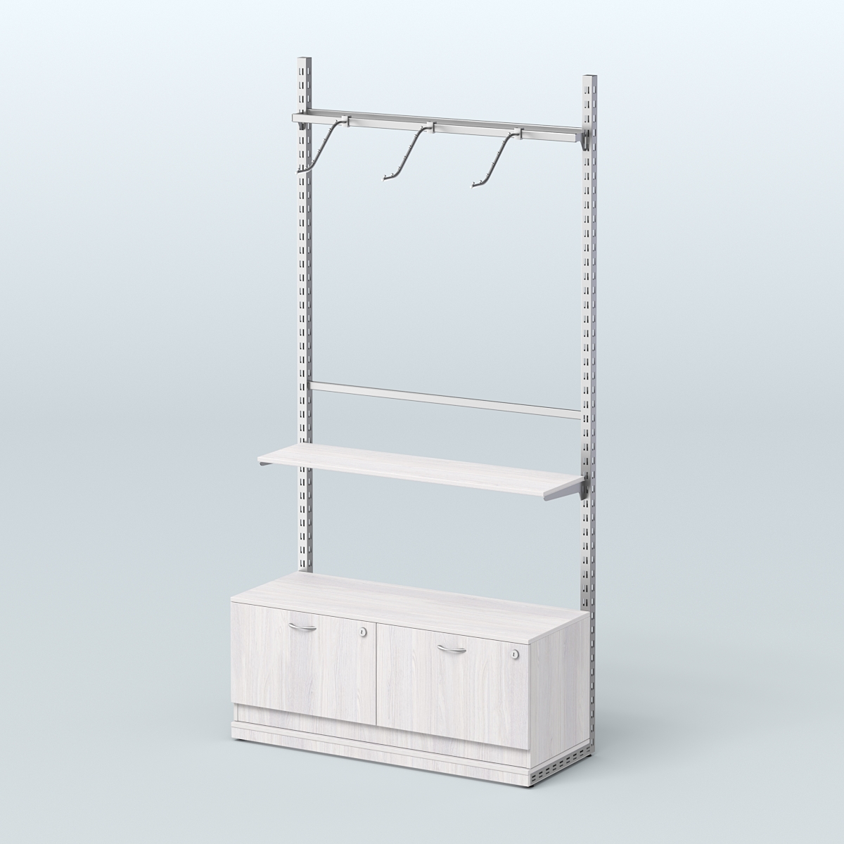 Система ЭЛЕГАНТ №4 без ДСП с тумбой T15 (1200 мм) Ясень Анкор светлый