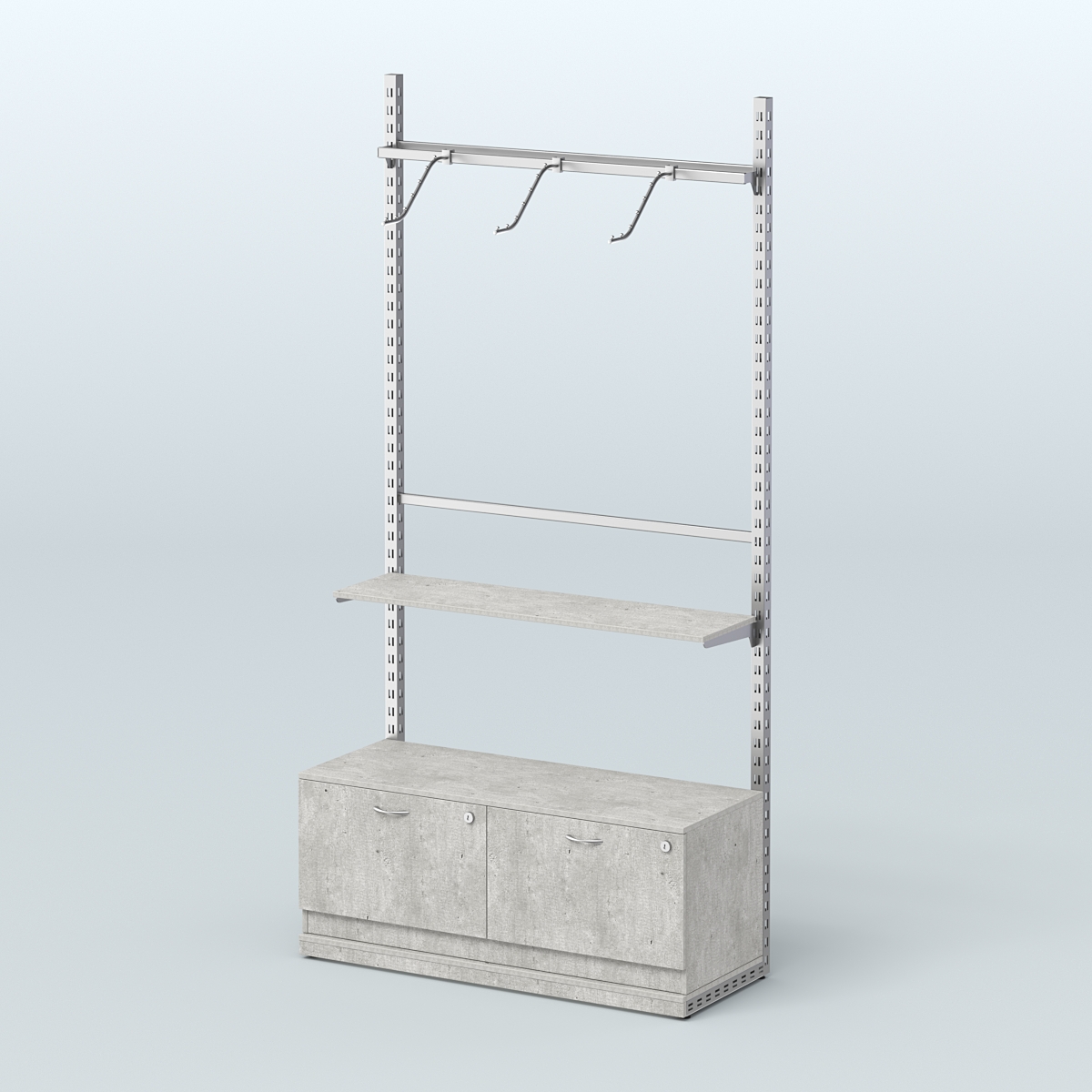 Система ЭЛЕГАНТ №4 без ДСП с тумбой T15 (1200 мм) Метрополитан Грей