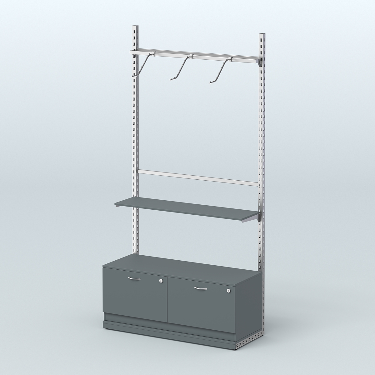 Система ЭЛЕГАНТ №4 без ДСП с тумбой T15 (1200 мм) Темно-Серый