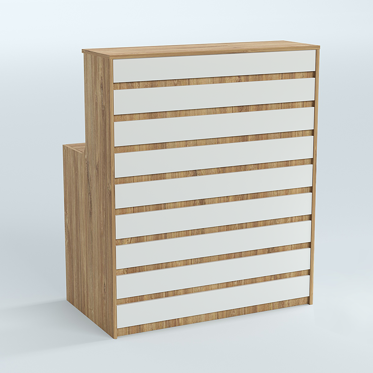 Ресепшен серии ПРАЙМ №1А Дуб Канзас коричневый + Белый