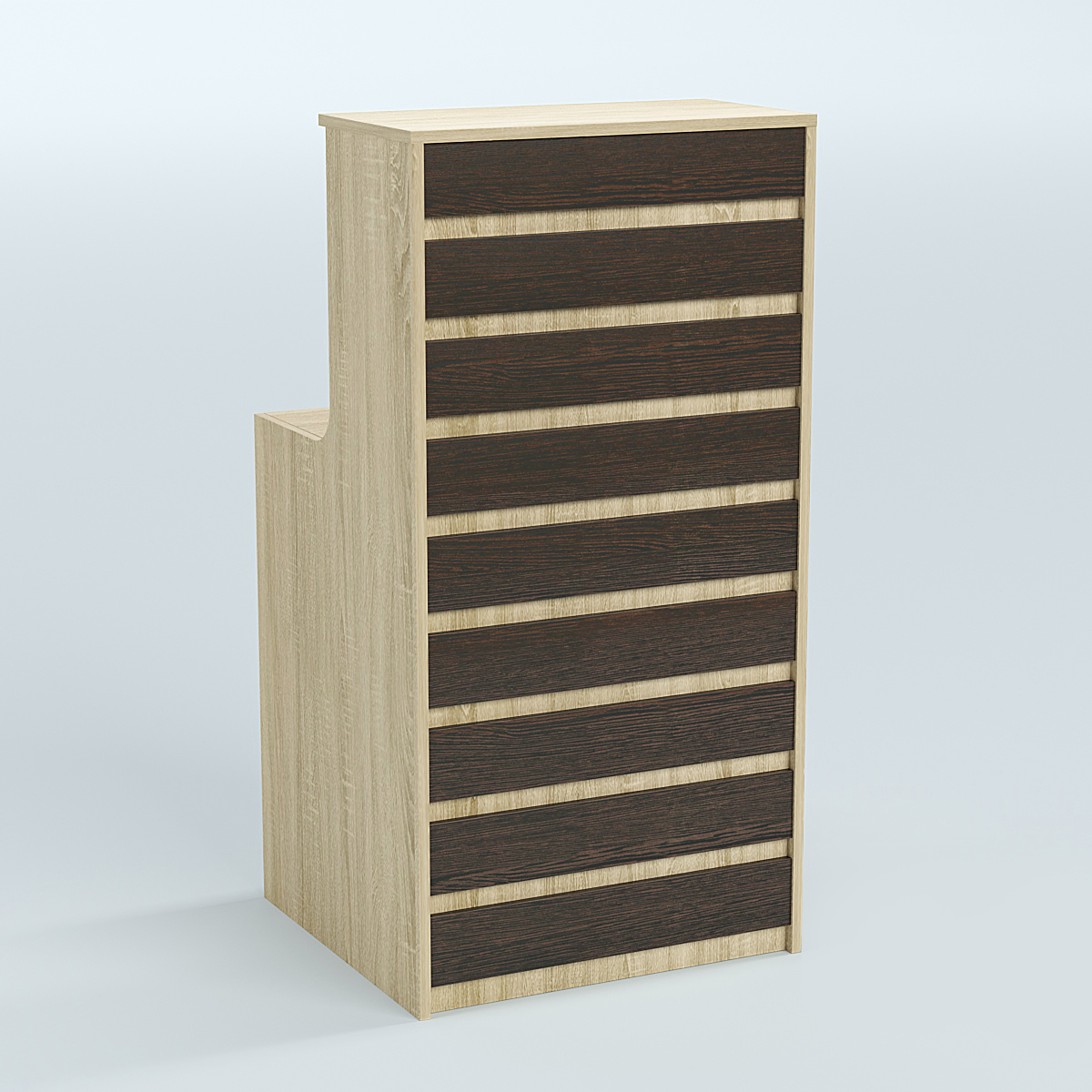 Ресепшен серии ПРАЙМ №2А Дуб Сонома + Дуб Венге