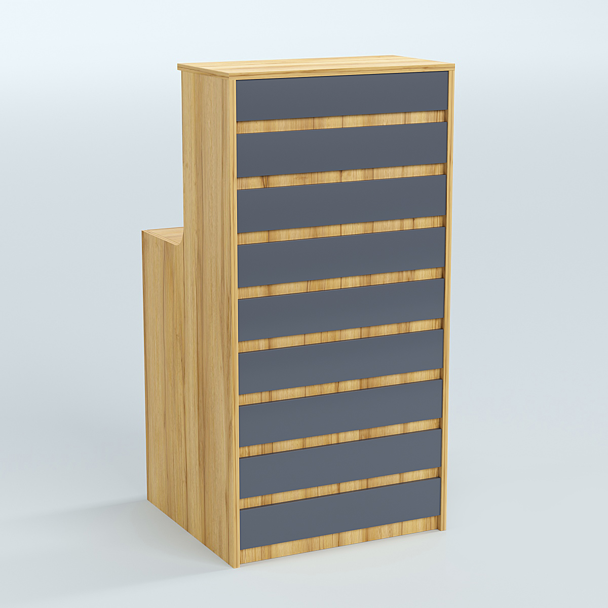 Ресепшен серии ПРАЙМ №2А Дуб Золотистый и Темно-Серый