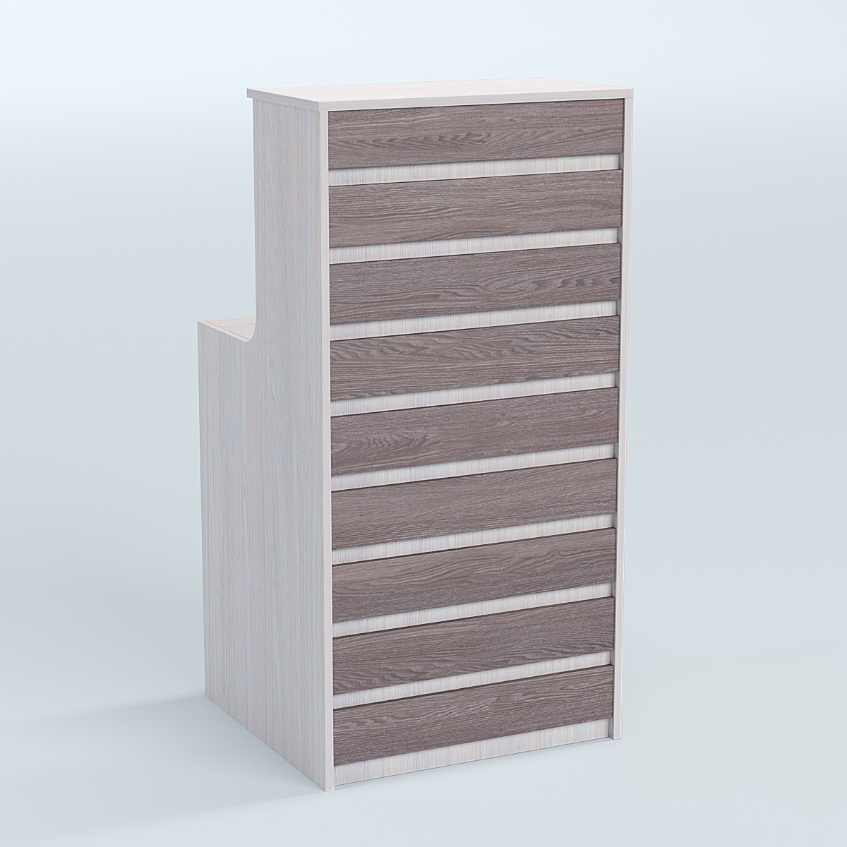 Ресепшен серии ПРАЙМ №2А Ясень Анкор светлый + Ясень Анкор темный