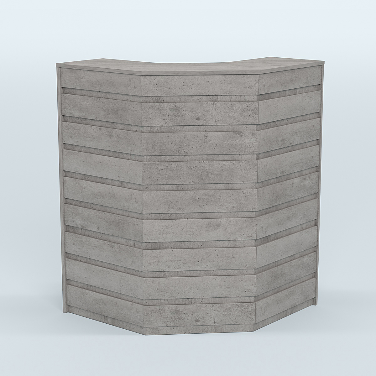 Ресепшен серии ПРАЙМ №3А угловой Бетон Чикаго светло-серый F186 ST9