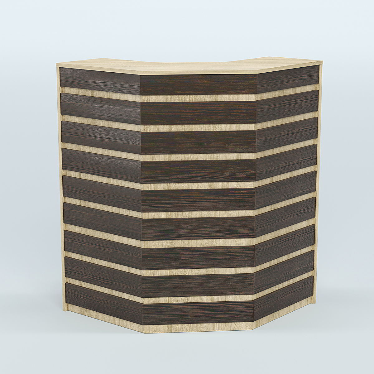 Ресепшен серии ПРАЙМ №3А угловой Дуб Сонома + Дуб Венге