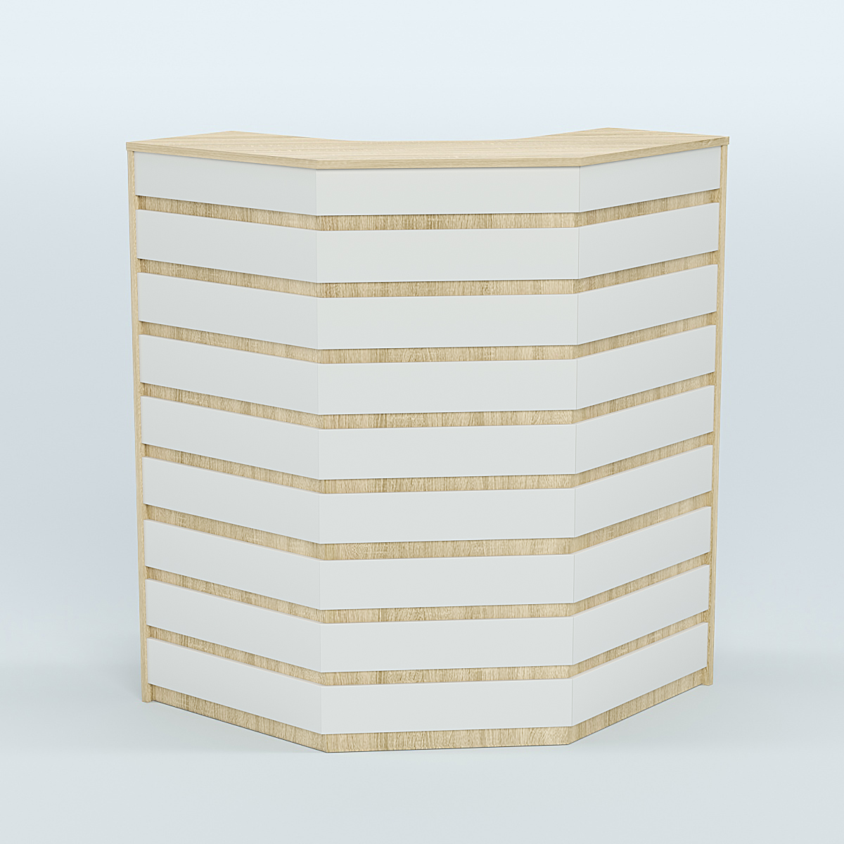 Ресепшен серии ПРАЙМ №3А угловой Дуб Сонома + Белый