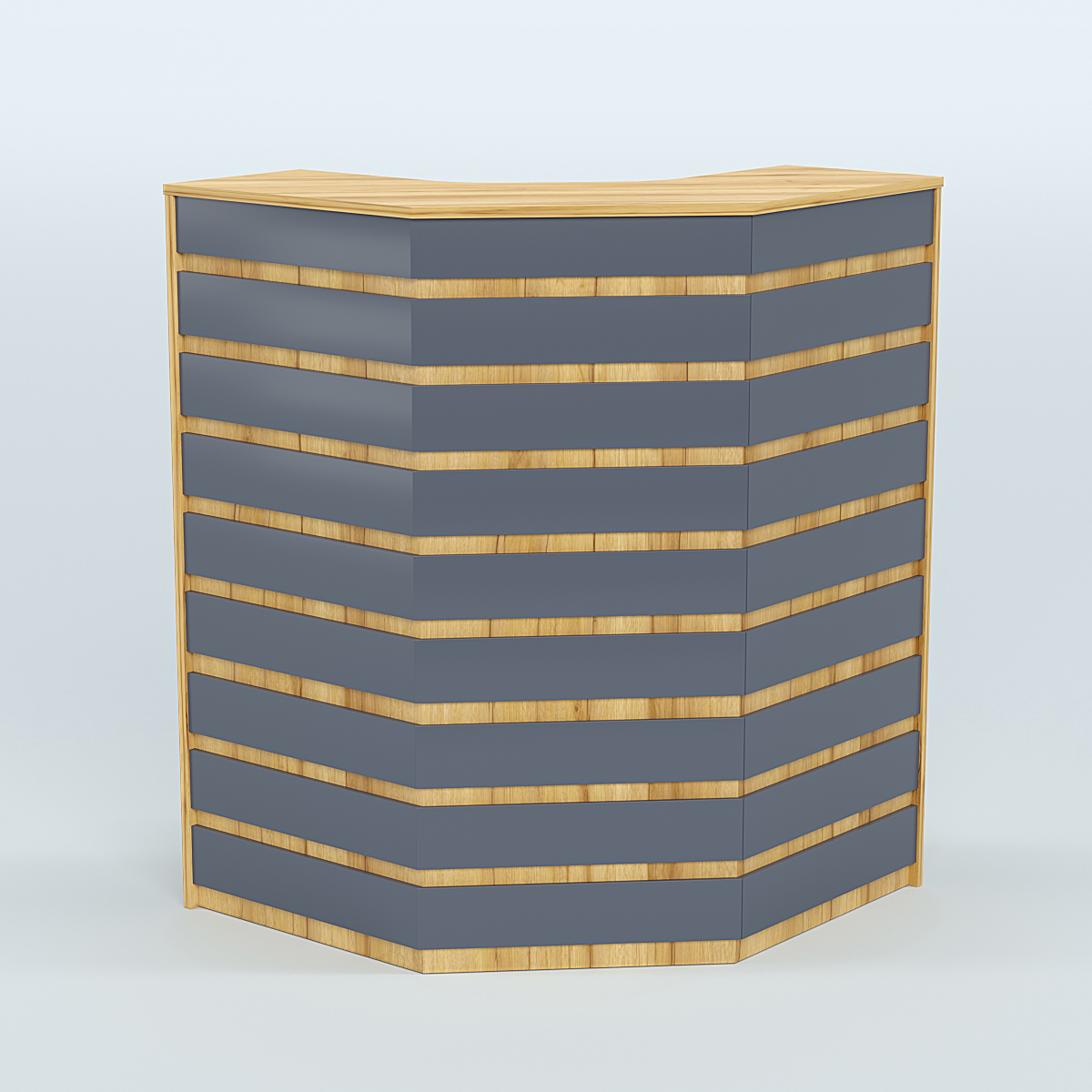 Ресепшен серии ПРАЙМ №3А угловой Дуб Золотистый и Темно-Серый