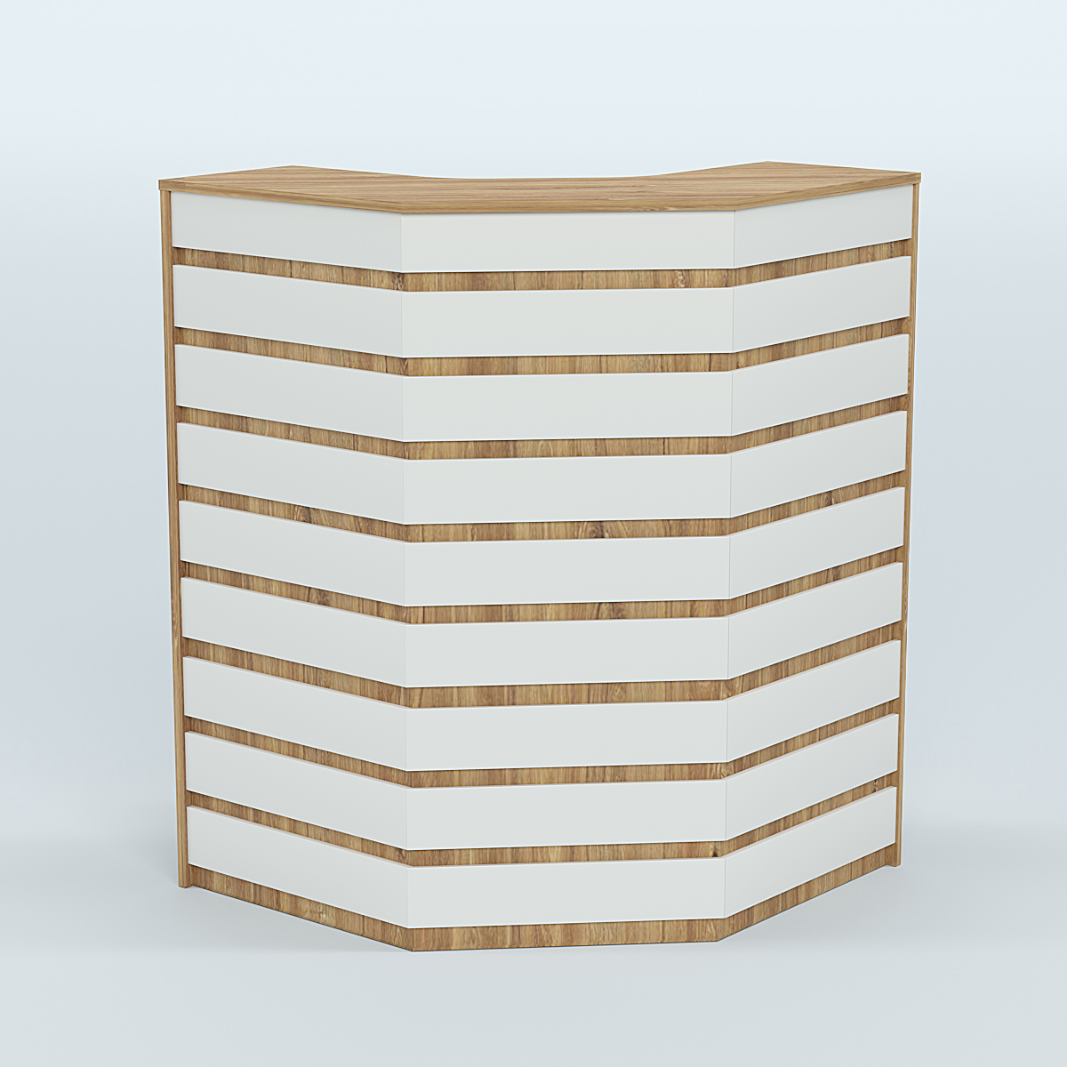 Ресепшен серии ПРАЙМ №3А угловой Дуб Канзас коричневый + Белый